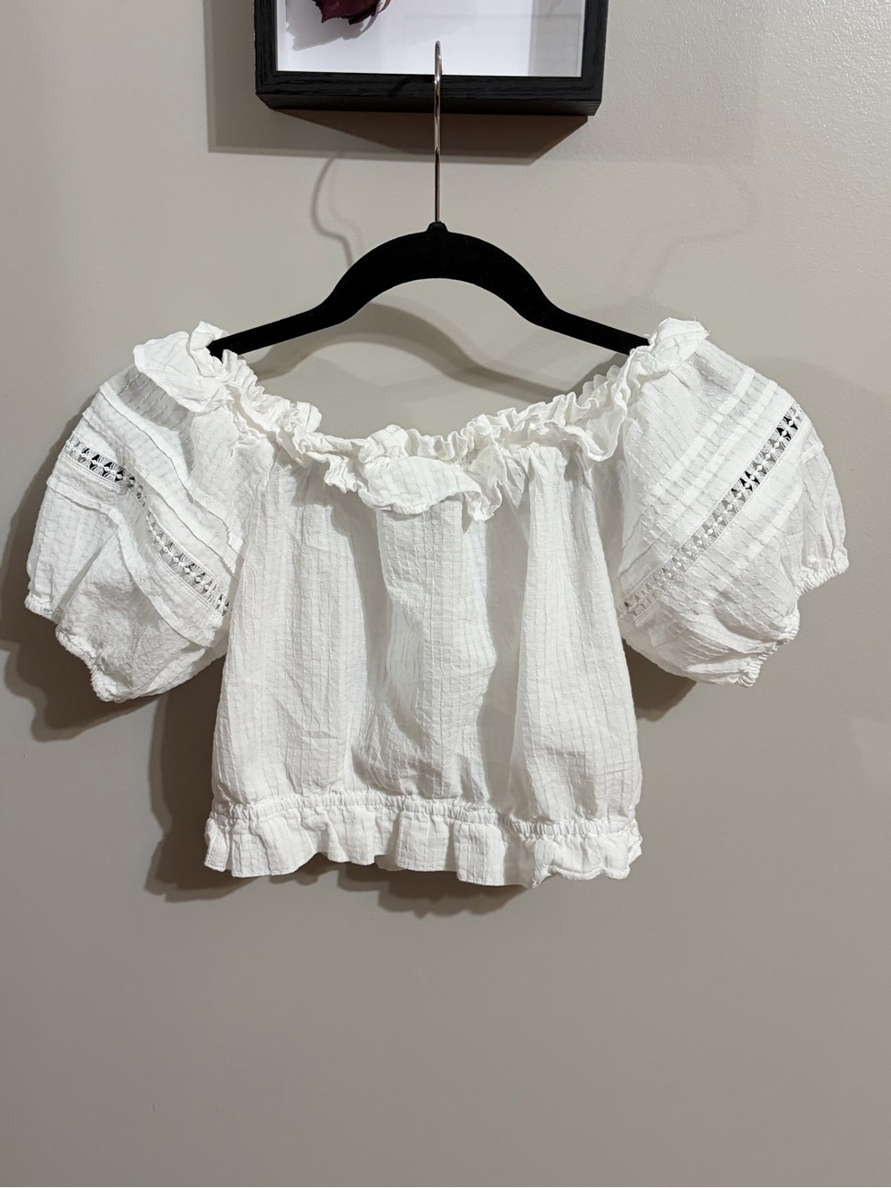 Divided by H&M White Off-the-Shoulder Ruffle Cotton Top - Picture 4 of 6